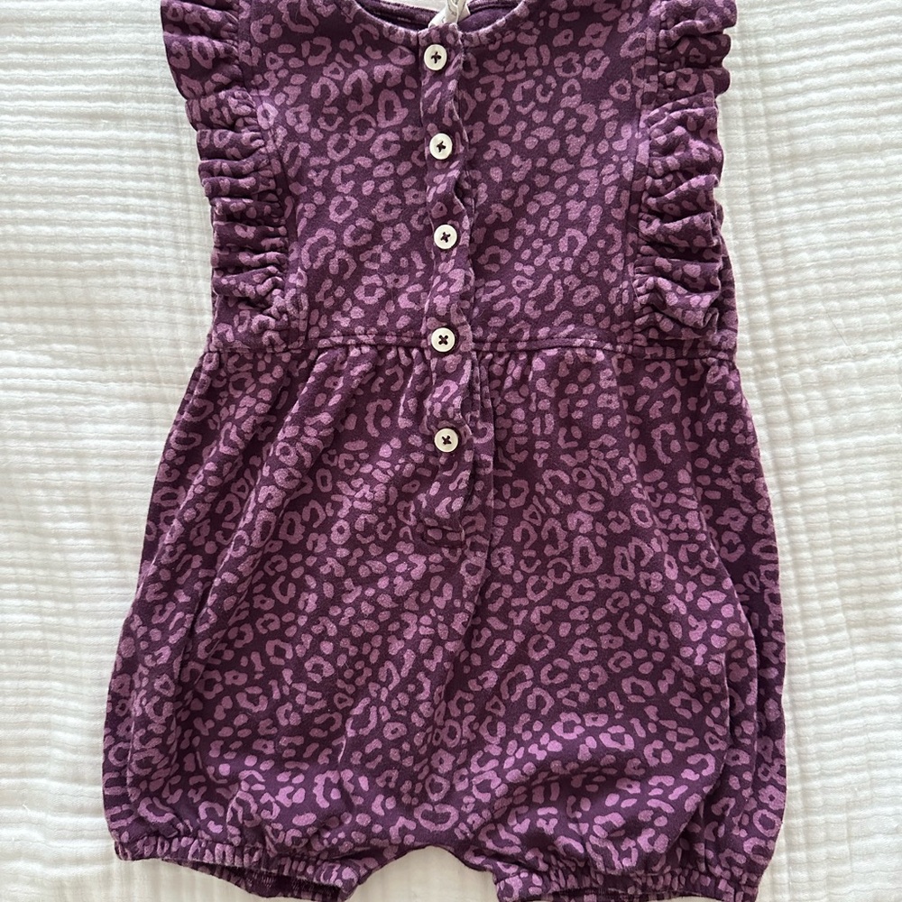 Kate Quinn Purple Leopard Print Kids One Piece